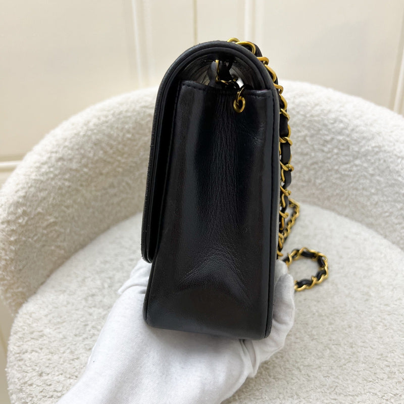 Chanel Medium Vintage Diana Flap in Black Lambskin and 24K GHW
