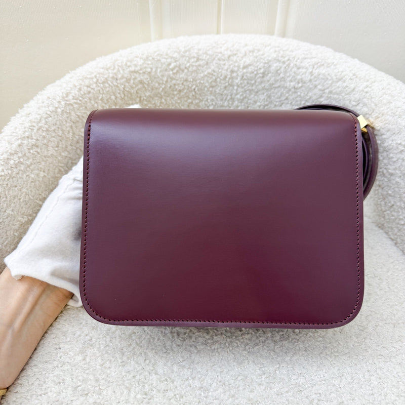 Celine Teen Classic Box Bag in Burgundy Calfskin AGHW