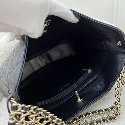 Chanel 22P Hobo Bag in Black Lambskin and LGHW