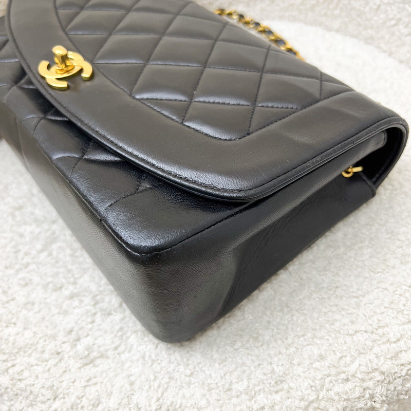 Chanel Medium Vintage Diana Flap in Black Lambskin and 24K GHW