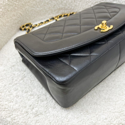 Chanel Medium Vintage Diana Flap in Black Lambskin and 24K GHW