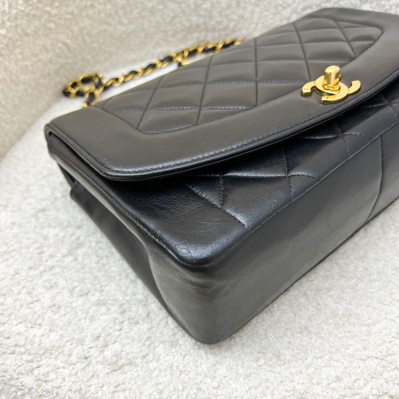 Chanel Medium Vintage Diana Flap in Black Lambskin and 24K GHW