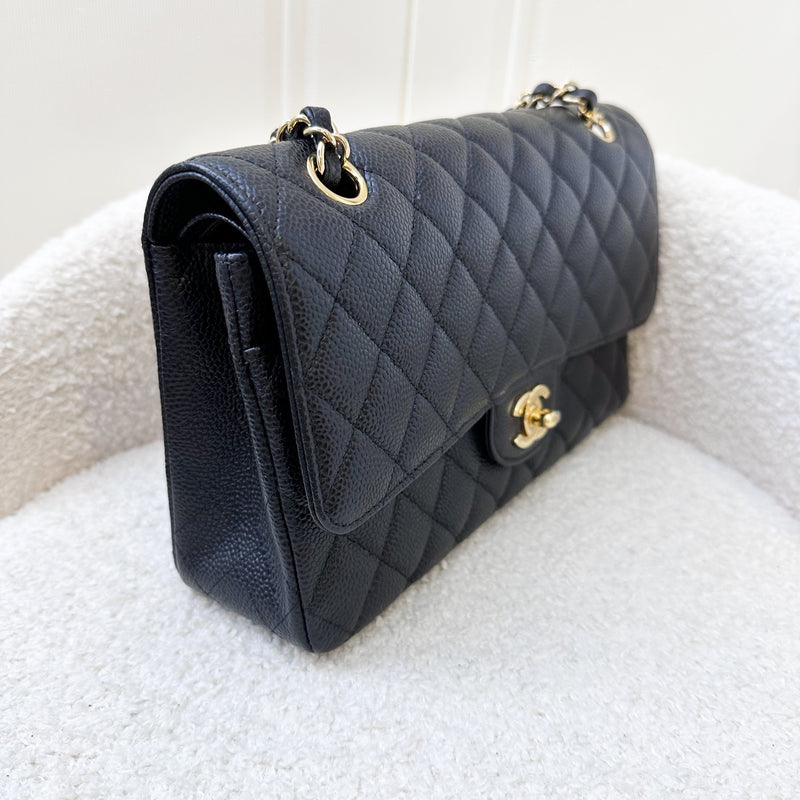 Chanel Medium Classic Flap CF in Black Caviar and GHW