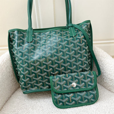 Goyard Anjou Mini Bag in Vert Green Signature Canvas and Leather