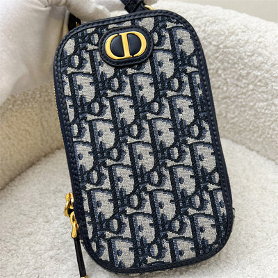 Dior 30 Montaigne Phone Holder in Oblique Canvas and AGHW