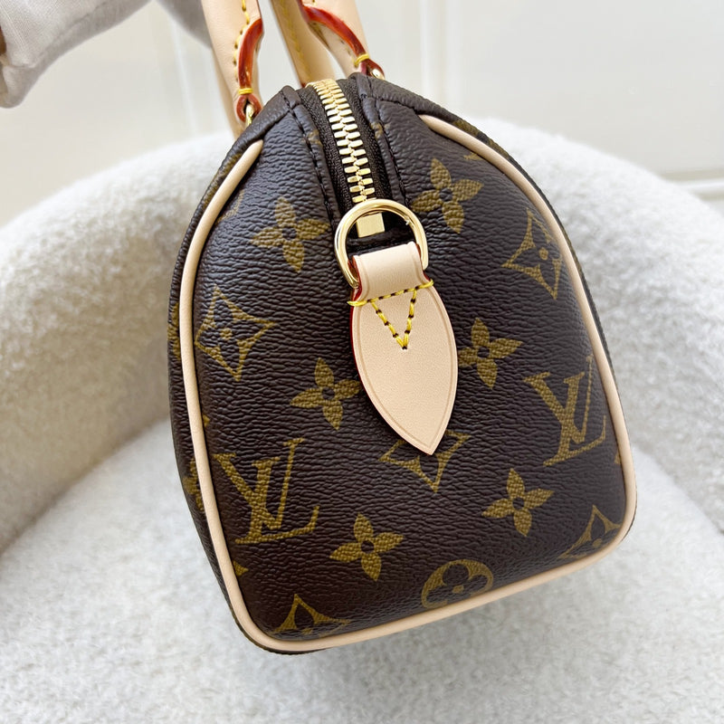 LV Speedy Bandouliere 20 in Monogram Canvas and Black Patterned Strap (Model: M46234)