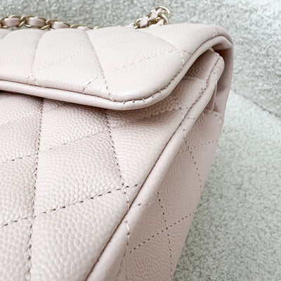 Chanel Small Classic Flap CF in 21C Rose Clair Light Pink Caviar and LGHW