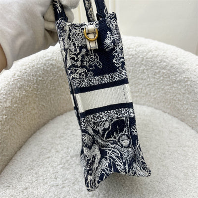 Dior Mini Vertical Book Tote in Blue Toile de Jouy Reverse Embroidery Canvas AGHW