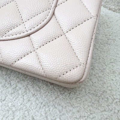 Chanel Small Classic Flap CF in 21C Rose Clair Light Pink Caviar and LGHW