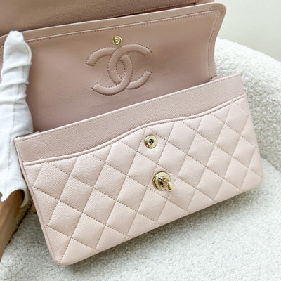 Chanel Small Classic Flap CF in 21C Rose Clair Light Pink Caviar and LGHW