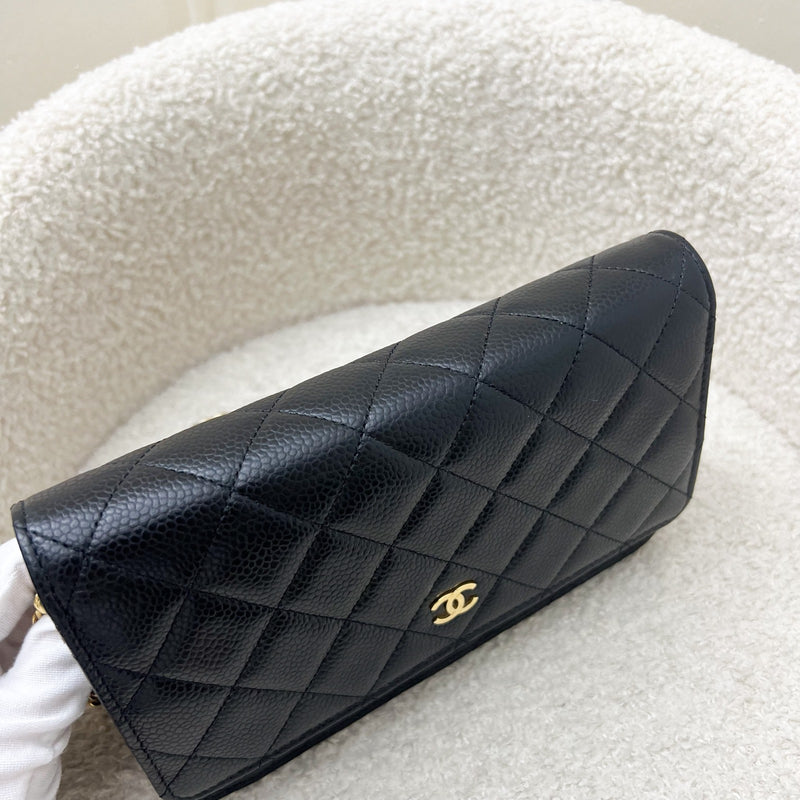 Chanel Classic Wallet on Chain WOC in Black Caviar and GHW (Model: AP0250)