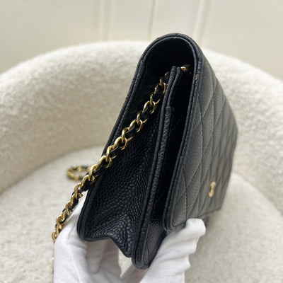 Chanel Classic Wallet on Chain WOC in Black Caviar and GHW (Model: AP0250)