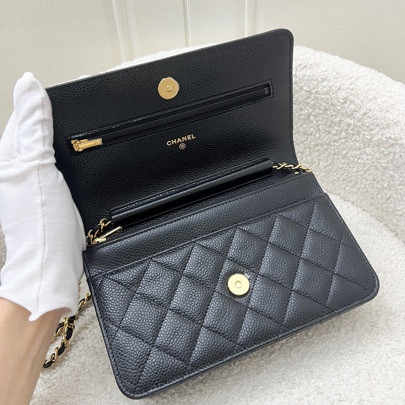 Chanel Classic Wallet on Chain WOC in Black Caviar and GHW (Model: AP0250)