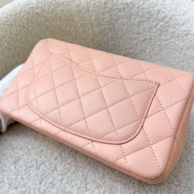 Chanel Classic Mini Rectangle Flap in 22C Peach Pink Lambskin LGHW