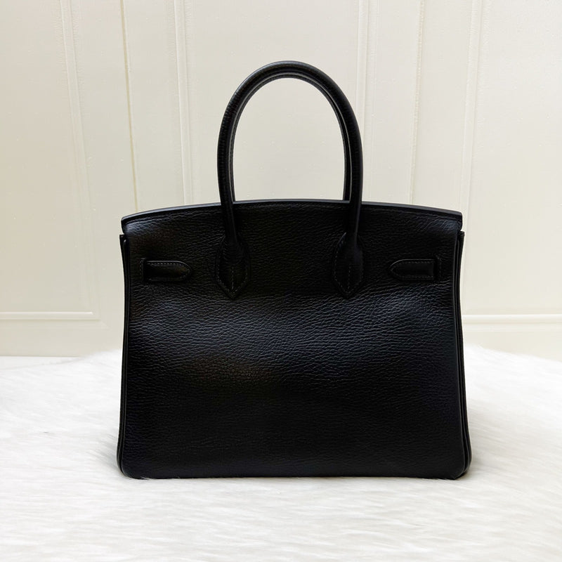 Hermes Birkin 30 in Noir Black Grained Leather and GHW