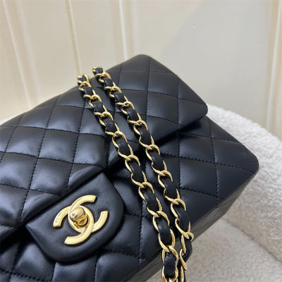 Chanel Medium Classic Flap CF in Black Lambskin and 24K GHW