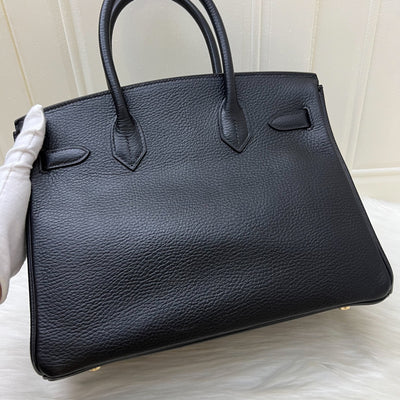 Hermes Birkin 30 in Noir Black Grained Leather and GHW