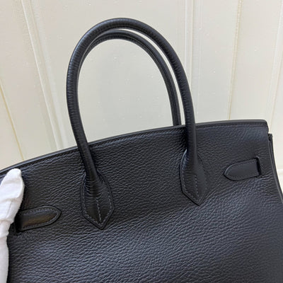 Hermes Birkin 30 in Noir Black Grained Leather and GHW