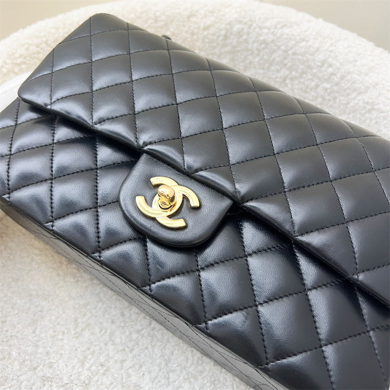 Chanel Medium Classic Flap CF in Black Lambskin and 24K GHW