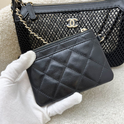 Chanel 25S Clutch on Chain in Black Mesh and LGHW (Model: AP4572)