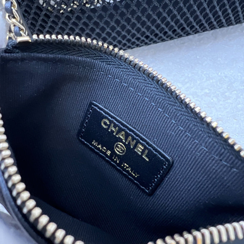 Chanel 25S Clutch on Chain in Black Mesh and LGHW (Model: AP4572)
