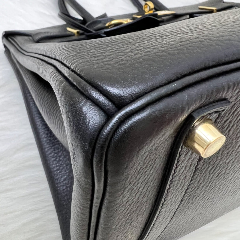 Hermes Birkin 30 in Noir Black Grained Leather and GHW