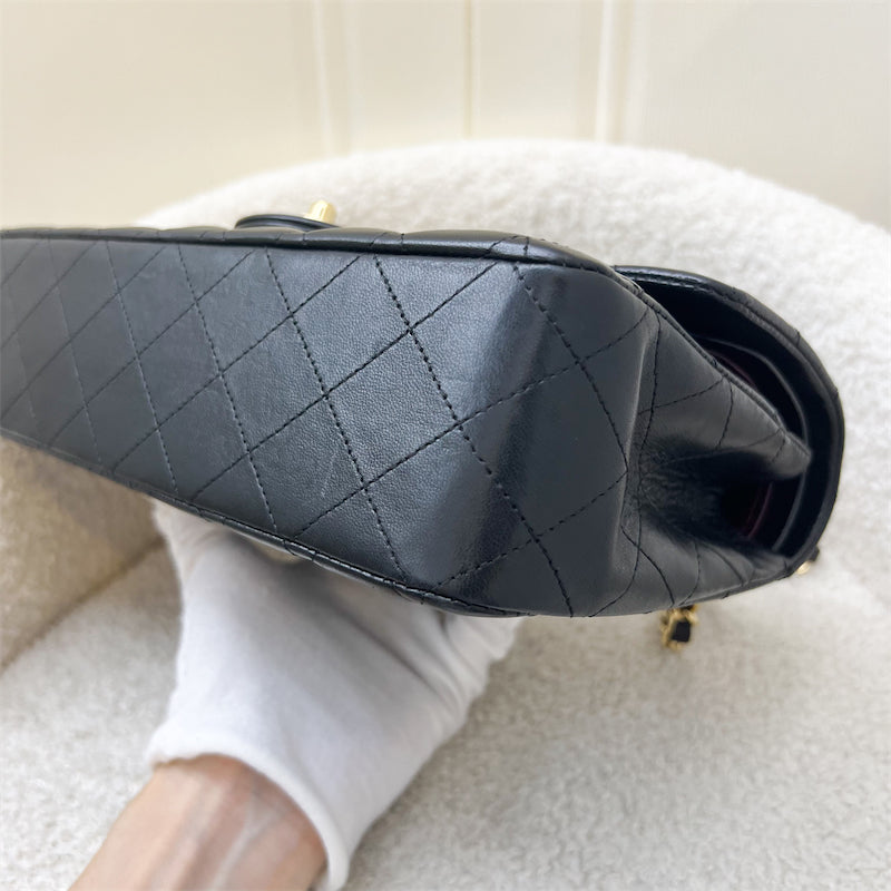 Chanel Medium Classic Flap CF in Black Lambskin and 24K GHW