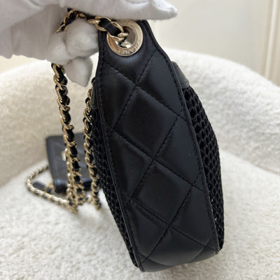 Chanel 25S Clutch on Chain in Black Mesh and LGHW (Model: AP4572)