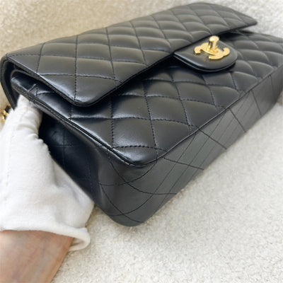 Chanel Medium Classic Flap CF in Black Lambskin and 24K GHW