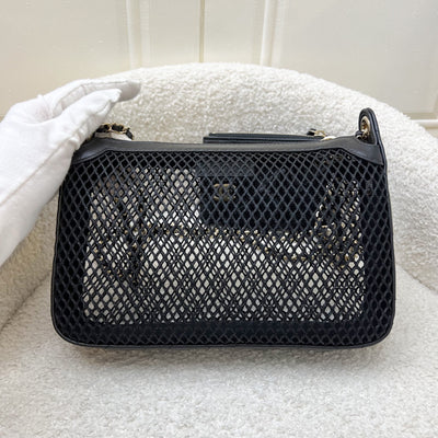 Chanel 25S Clutch on Chain in Black Mesh and LGHW (Model: AP4572)