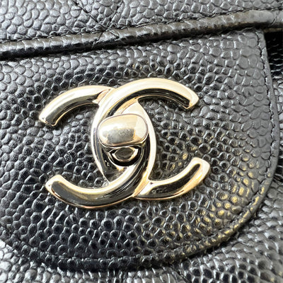 Chanel Jumbo Classic Flap DF in Black Caviar and SHW