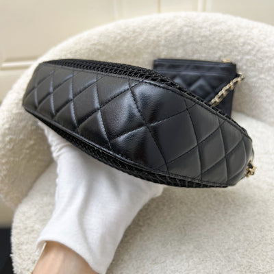 Chanel 25S Clutch on Chain in Black Mesh and LGHW (Model: AP4572)
