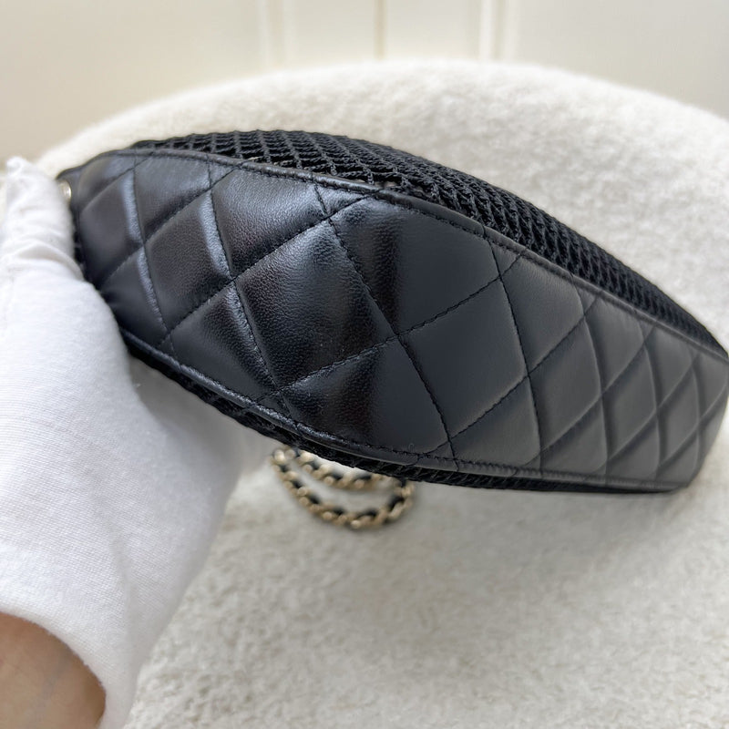Chanel 25S Clutch on Chain in Black Mesh and LGHW (Model: AP4572)