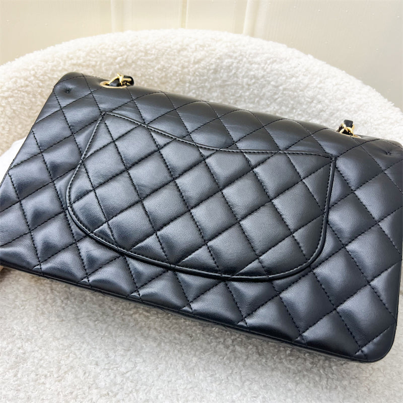 Chanel Medium Classic Flap CF in Black Lambskin and 24K GHW