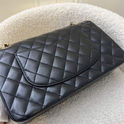 Chanel Medium Classic Flap CF in Black Lambskin and 24K GHW