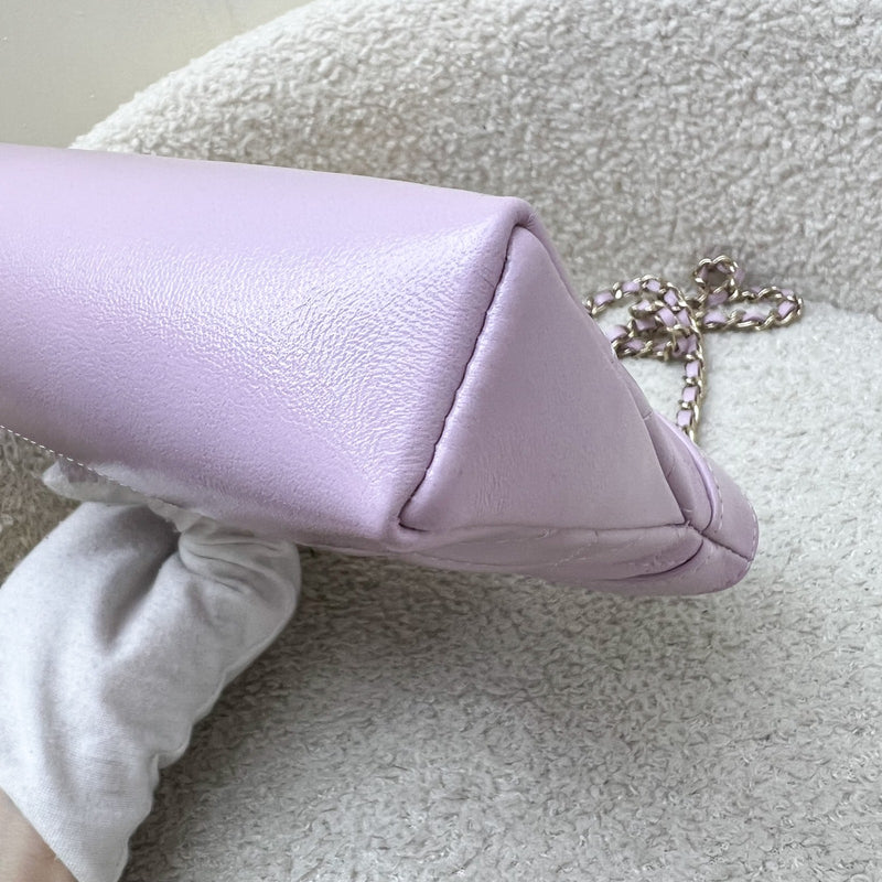 Chanel 31 Nano Shopping Bag in Lilac Shiny Calfskin and LGHW (Model: AP3656)