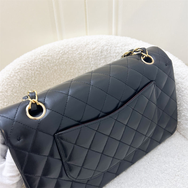 Chanel Medium Classic Flap CF in Black Lambskin and 24K GHW