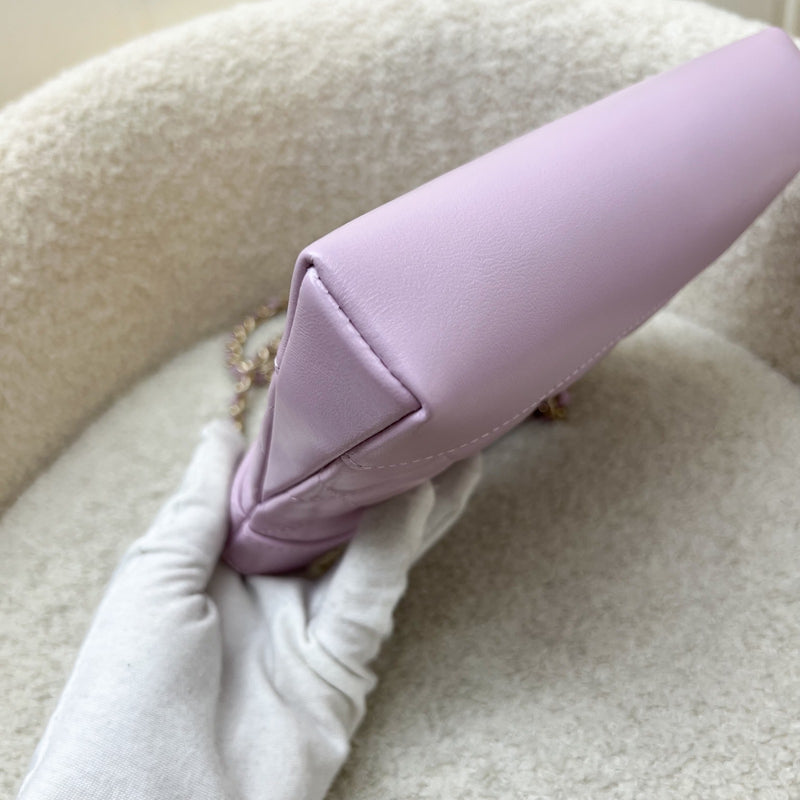 Chanel 31 Nano Shopping Bag in Lilac Shiny Calfskin and LGHW (Model: AP3656)