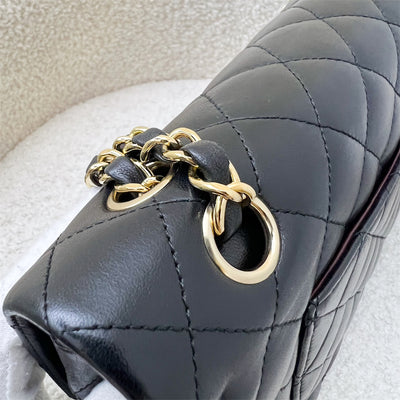 Chanel Medium Classic Flap CF in Black Lambskin and 24K GHW