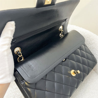 Chanel Medium Classic Flap CF in Black Lambskin and 24K GHW