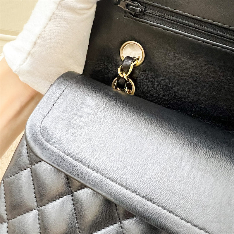 Chanel Medium Classic Flap CF in Black Lambskin and 24K GHW