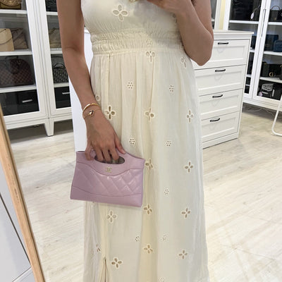 Chanel 31 Nano Shopping Bag in Lilac Shiny Calfskin and LGHW (Model: AP3656)