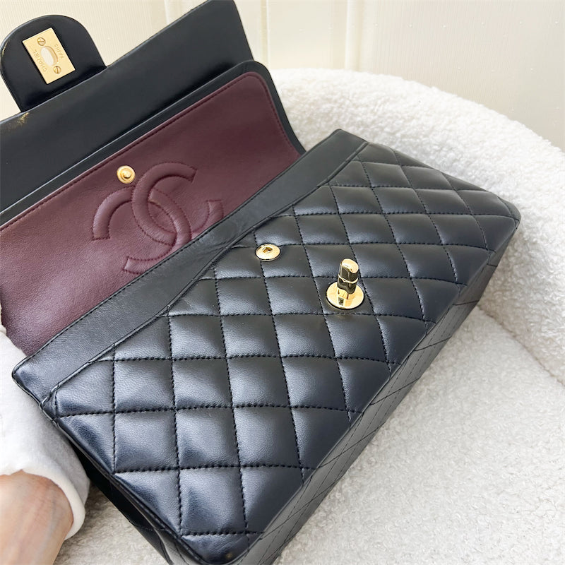 Chanel Medium Classic Flap CF in Black Lambskin and 24K GHW