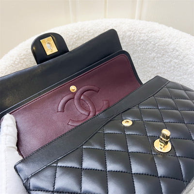 Chanel Medium Classic Flap CF in Black Lambskin and 24K GHW