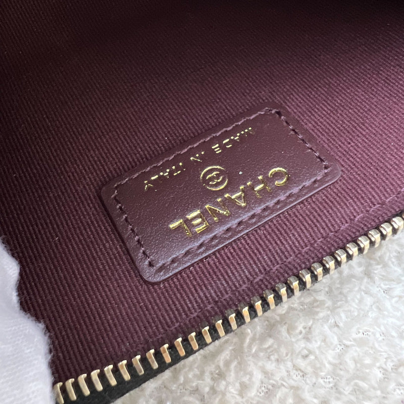 Chanel Zipped Card Holder with Coin Compartment in Black Caviar and GHW (Model: AP3179)