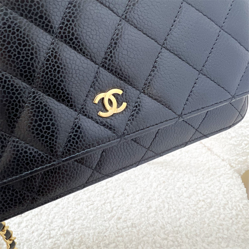 Chanel Classic Wallet on Chain WOC in Black Caviar and GHW