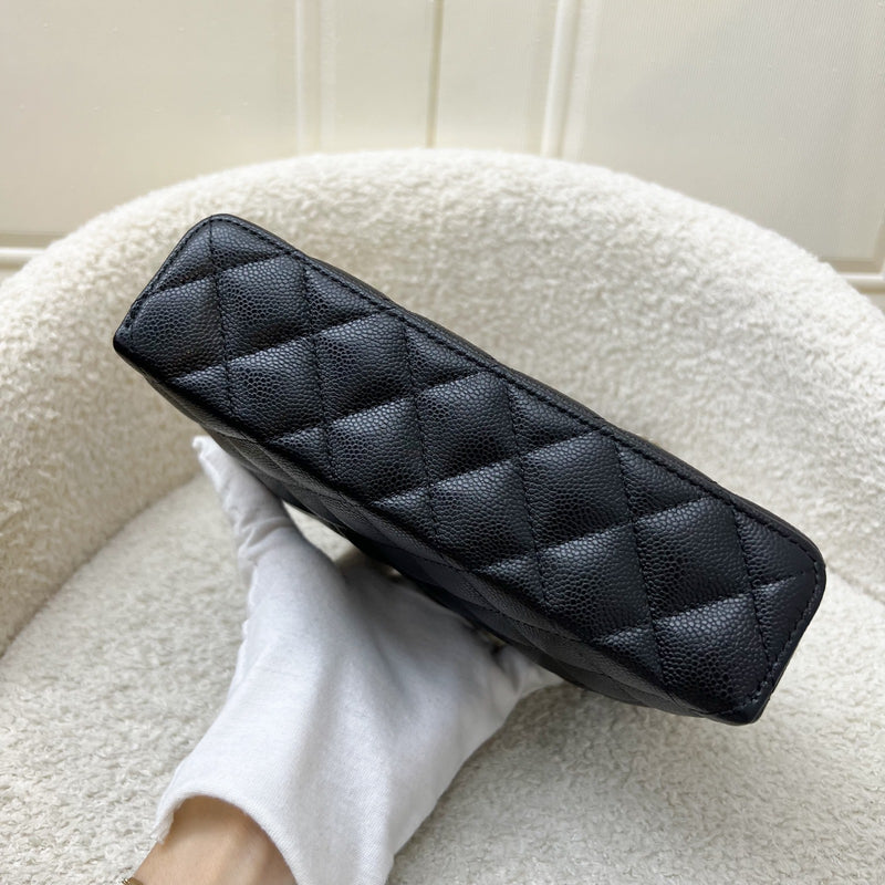 Chanel 25C Vanity / Clutch with Chain (LP Style Bag) in Black Caviar and LGHW (Model: AP4385)