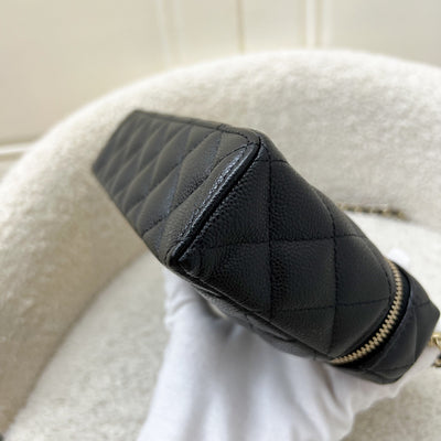 Chanel 25C Vanity / Clutch with Chain (LP Style Bag) in Black Caviar and LGHW (Model: AP4385)