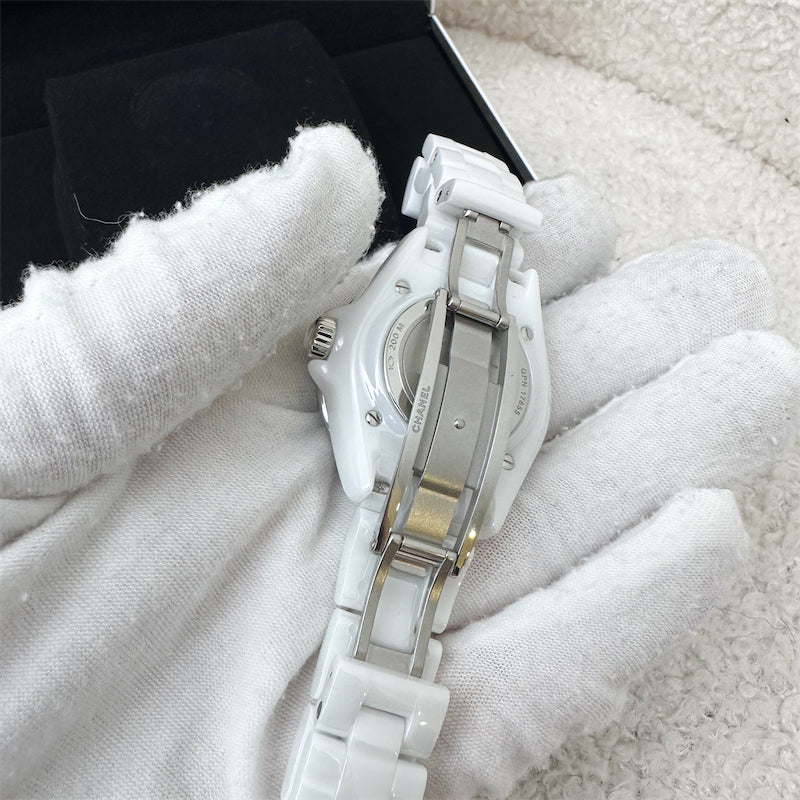 Chanel J12 Watch 32mm in White Ceramic Bracelet and Steel (2 Extra Links)