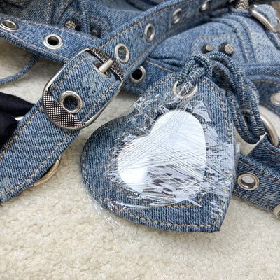 Balenciaga Neo Cagole Small Shoulder Bag in Denim and SHW